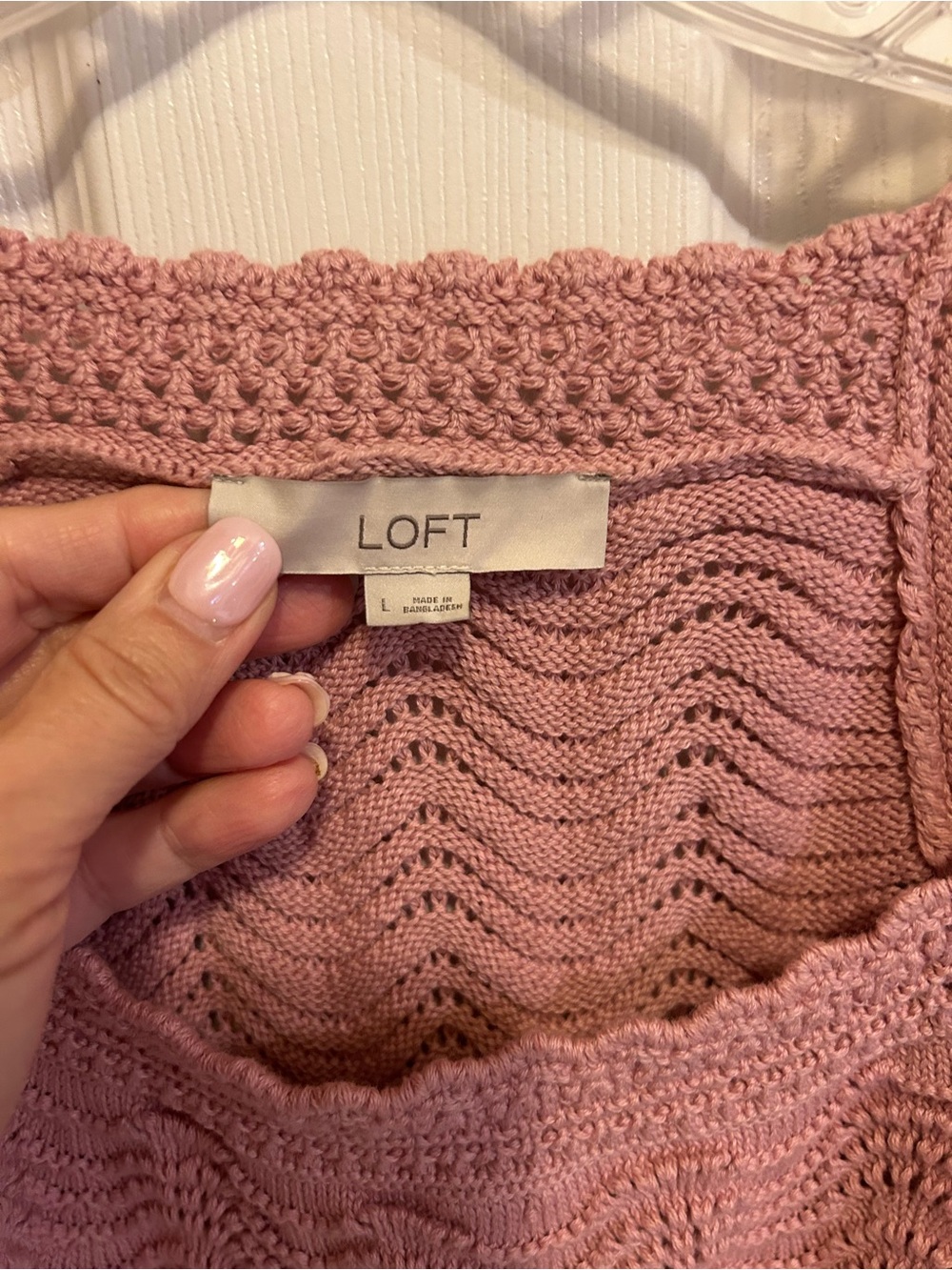 LOFT Dusty Rose Crochet Top 26’